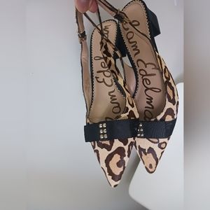 Sam Edelman Alwyn Leopard Print Calf Hair Slingback